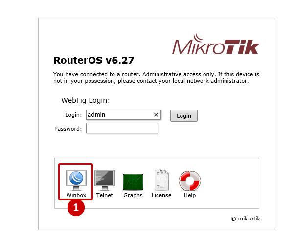 mikrotik router default password